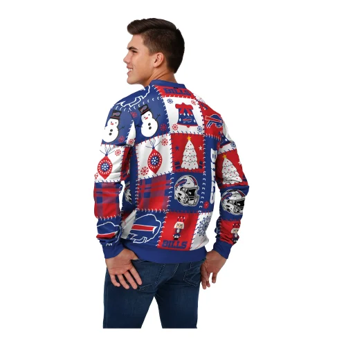 FOCO Buffalo Bills Holiday Square Ugly Sweater Crewneck