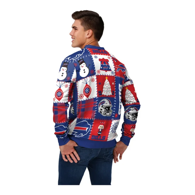 Foco Buffalo Bills Holiday Square Ugly Sweater Crewneck