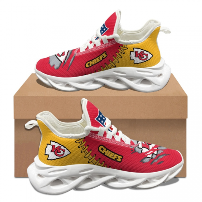 Kansas City Chiefs Sneakers 3D Max Soul Shoes For Men And Women