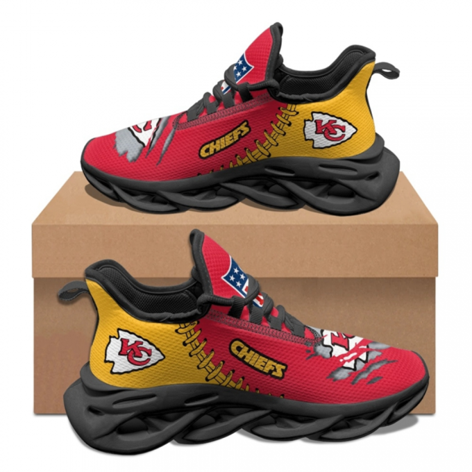 Kansas City Chiefs Sneakers 3D Max Soul Shoes For Men And Women