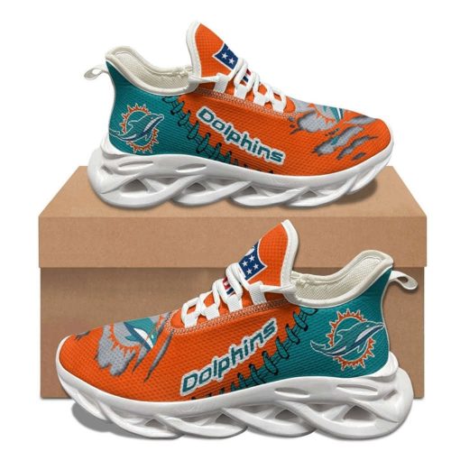 Miami Dolphins Sneakers 3D Max Soul Shoes For Men And Women