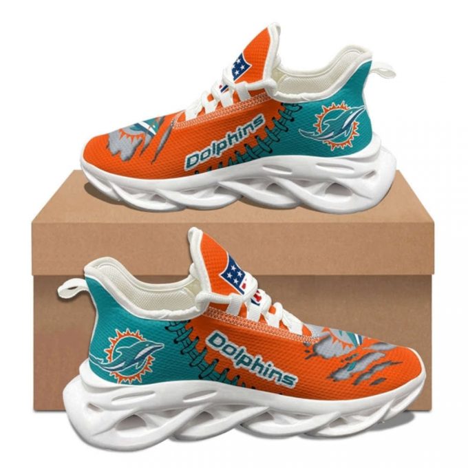 Miami Dolphins Sneakers 3D Max Soul Shoes For Men And Women