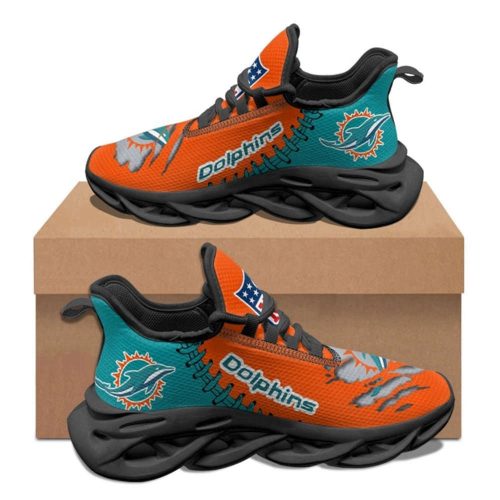 Miami Dolphins Sneakers 3D Max Soul Shoes For Men And Women