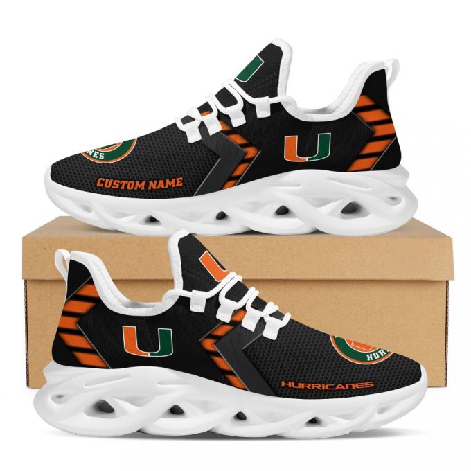 Miami Hurricanes Custom Name Personalized Sporty Max Soul Shoes For Men Women