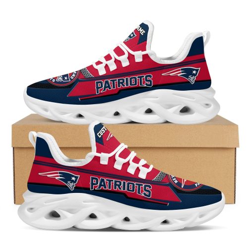 New England Patriots Logo Line Pattern Custom Name 3D Max Soul Sneaker Shoes Personalized Shoes Frab and More Store