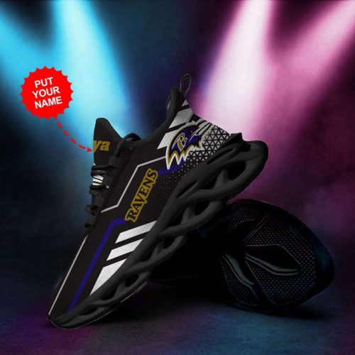 Personalized Name Baltimore Ravens Max Soul Sneakers Running Sports Shoes For Men Women