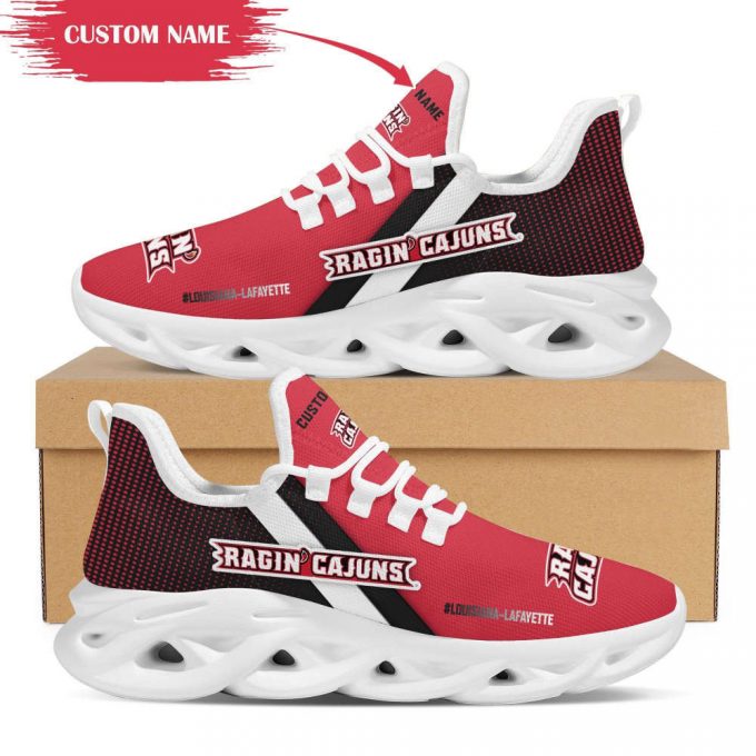 Personalized Name Louisiana Lafayette Ragin Cajuns Max Soul Shoes For Men Women