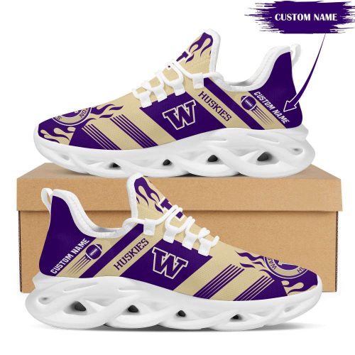 Personalized Name Washington State Cougars Max Soul Sneakers Running Sports Shoes For Men Women Football Fan Football Fan