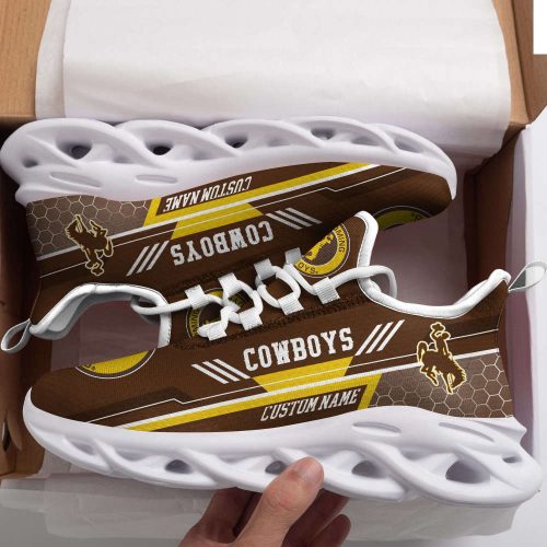 Personalized Name Wyoming Cowboys Max Soul Sneakers Running Sports Shoes For Men Women