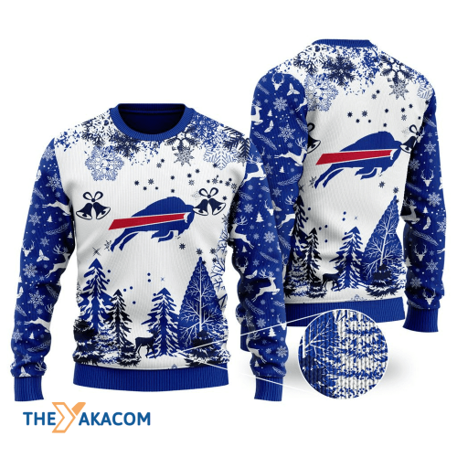 Ugly Christmas Sweater Buffalo-Bills, Billieve White/Blue Frab’s Magazines & More Store