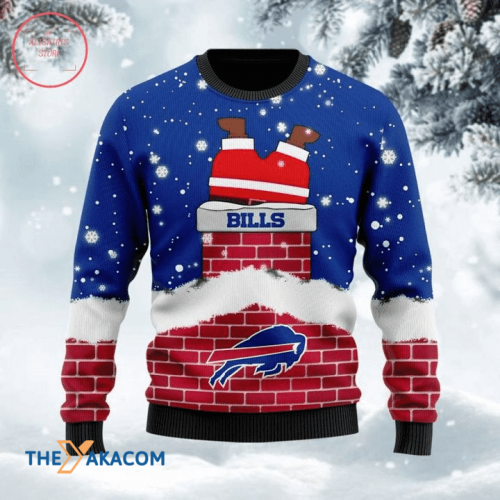 Ugly Christmas Sweater Buffalo-Bills, Snow Flower Red/Black/White Frab’s Magazines & More Store