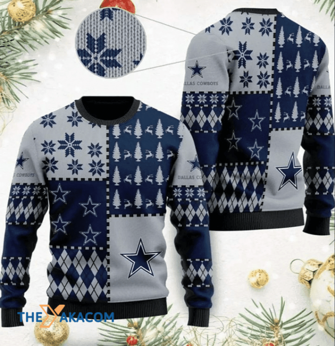 Ugly Christmas Sweater Dallas-Cowboys, America’s Team Grey/Dark Blue Frab’s Magazines &Amp;Amp; More Store