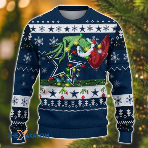 Ugly Christmas Sweater Dallas-Cowboys, America’s Team Grinch Christmas Snowflakes Navy Frab’s Magazines & More Store