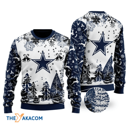 Ugly Christmas Sweater Dallas-Cowboys, America’s Team White/Blue Frab’s Magazines & More Store