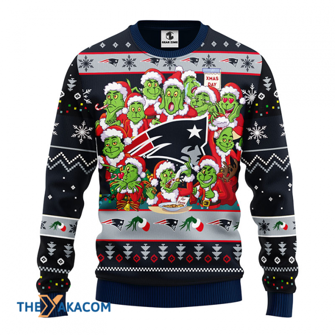 Ugly Christmas Sweater New-England-Patriots, 12 Grinch Black/Grey Frab’s Magazines &Amp;Amp; More Store