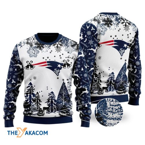 Ugly Christmas Sweater New-England-Patriots, Go New-England-Patriots Grinch Christmas Snowflakes Pine Tree White Navy Frab’s Magazines & More Store