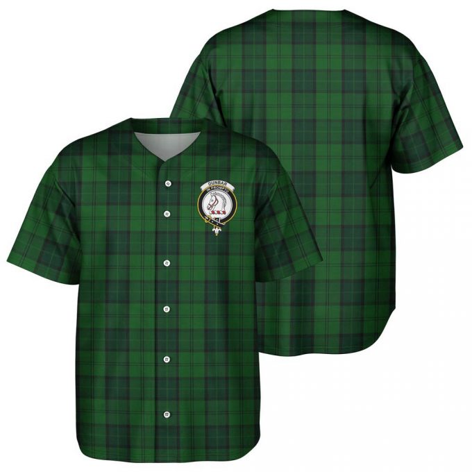 Dunbar Hunting Tartan Baseball Jersey, Family Crest Baseball Jersey Gift