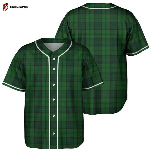 Dunbar Hunting Tartan Baseball Jersey, Family Crest Baseball Jersey Gift