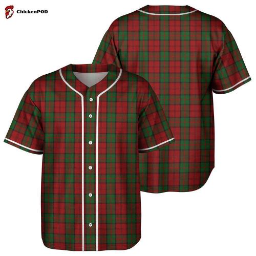 Dunbar Hunting Tartan Baseball Jersey, Plaid Baseball Jersey Gift