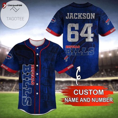 NFL Buffalo Bills Custom Name Number Royal Blue Baseball Jersey Unisex Shirt Gift