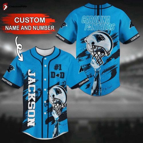 NFL Carolina Panthers Custom Name Number #1 Dad Baseball Jersey Unisex Shirt Gift