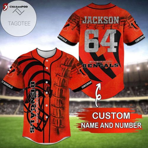 NFL Cincinnati Bengals Custom Name Number Orange Baseball Jersey V2 Unisex Shirt Gift