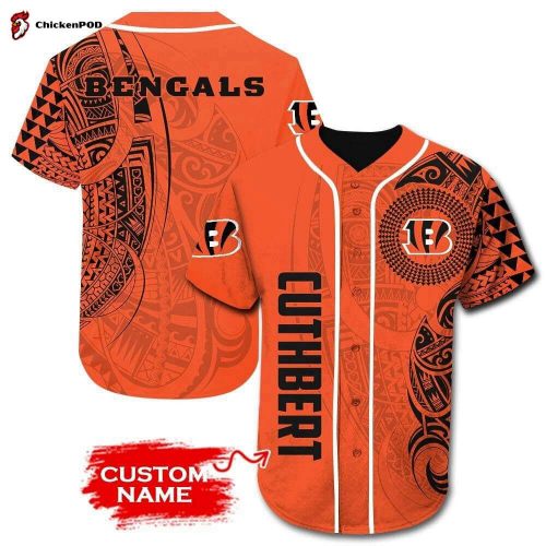 NFL Cincinnati Bengals Custom Name Orange Baseball Jersey Unisex Shirt Gift