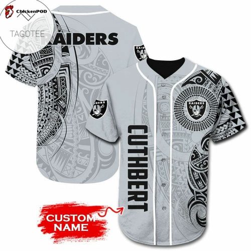 NFL Las Vegas Raiders Custom Name Silver Baseball Jersey V2 Unisex Shirt Gift