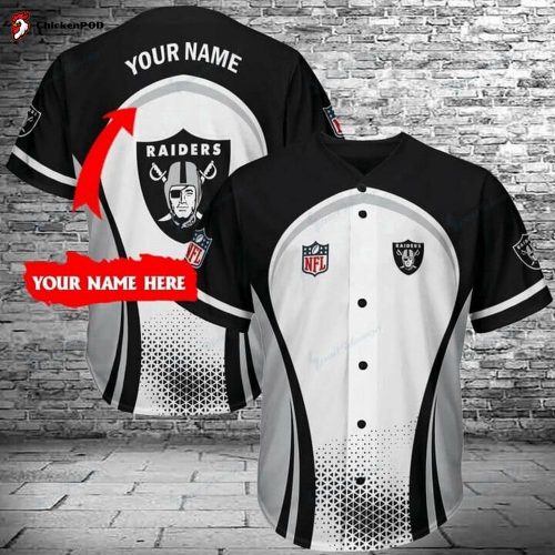 NFL Las Vegas Raiders Custom Name White Black Baseball Jersey Unisex Shirt Gift