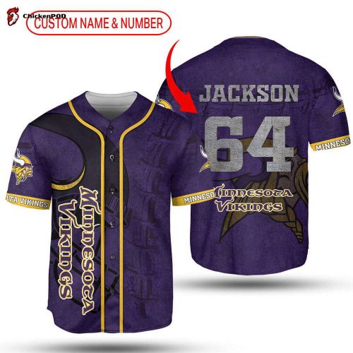 NFL Minnesota Vikings Custom Name Number Limited Baseball Jersey Unisex Shirt Gift