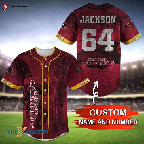 Personalized Arizona Cardinals NFL Unique Gifts Personalized Custom Name Baseball Jersey Shirt