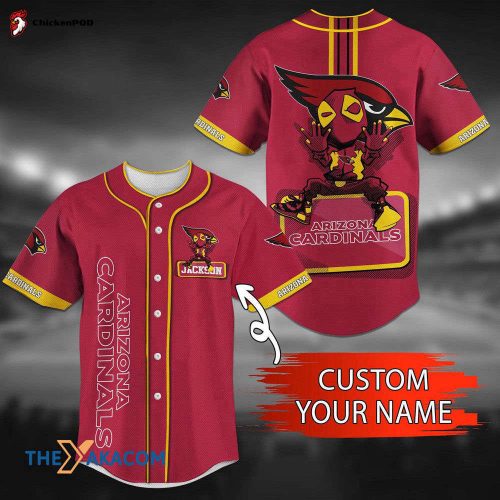 Personalized Arizona Cardinals Unique Gifts NFL Personalized Custom Name Baseball Jersey Shirt