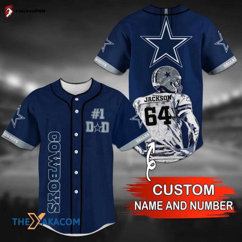 Personalized Dallas Cowboys NFL Custom Name Gift Ideas For Fans Number Baseball Jersey Shirt