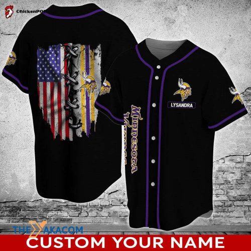 Personalized Best Gift Ideas Minnesota Vikings NFL Personalized Custom Name Baseball Jersey Shirt