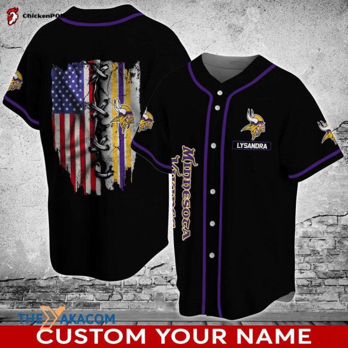 Personalized Best Gift Ideas Minnesota Vikings Nfl Personalized Custom Name Baseball Jersey Shirt