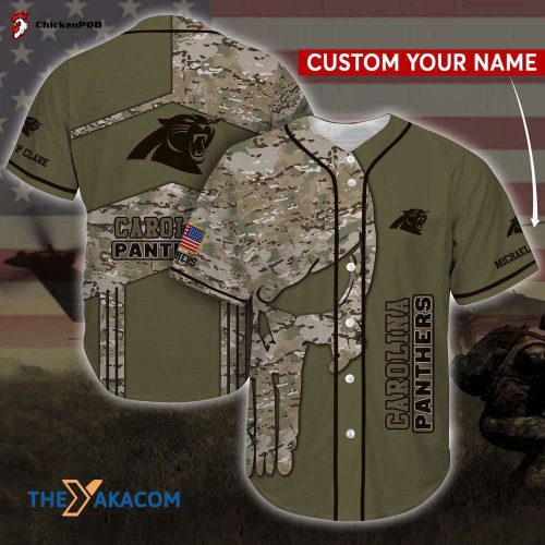 Personalized Carolina Panthers NFL Unique Gifts Custom Name Baseball Jersey Shirt