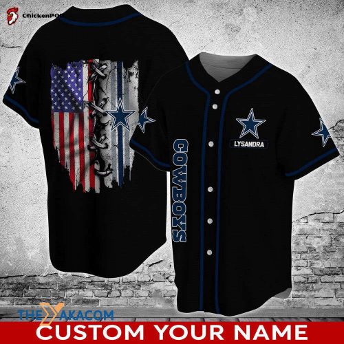 Personalized Dallas Cowboys NFL Unique Gifts Custom Name Number Baseball Jersey Shirt