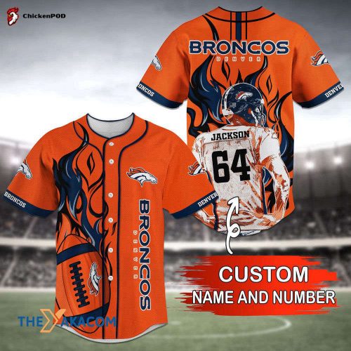 Personalized  Denver Broncos Best Gift Ideas NFL Custom Name Baseball Jersey Shirt