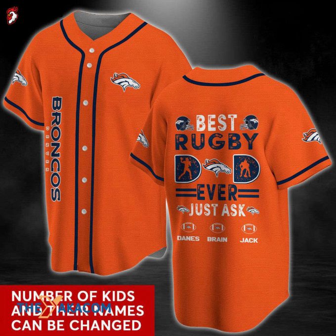 Personalized Denver Broncos Nfl Custom Name Best Gift Ideas Baseball Jersey Shirt