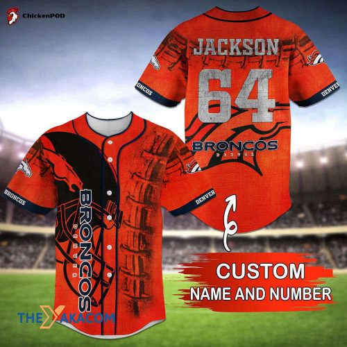 Personalized Denver Broncos Unique Gifts
 NFL Custom Name Number Baseball Jersey Shirt