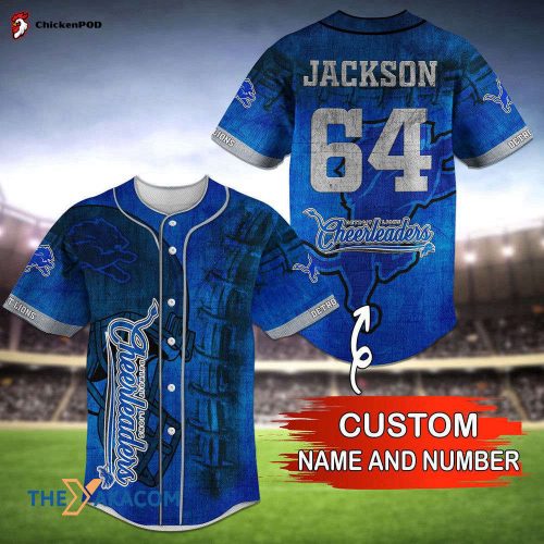 Personalized Detroit Lions NFL Custom Best Gift Ideas Name Number Baseball Jersey Shirt