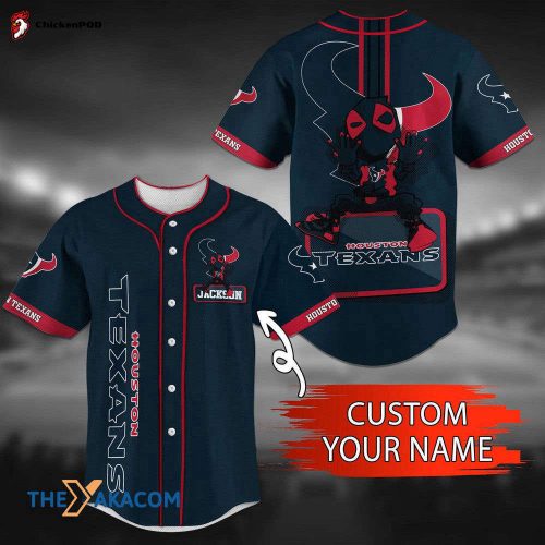 Personalized Houston Texans NFL Personalized Unique Gifts Custom Name Baseball Jersey Shirt