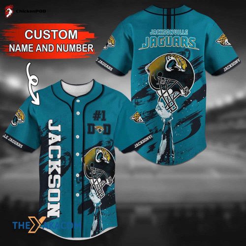 Personalized Jacksonville Jaguars NFL Unique Gifts Personalized Custom Name Baseball Jersey Shirt