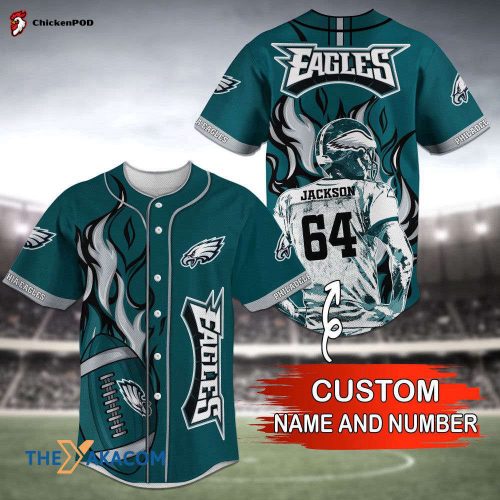 Personalized Philadelphia Eagles NFL Custom Name Baseball Jersey Shirt