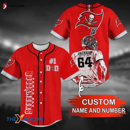 Personalized Tampa Bay Buccaneers NFL Custom Gift Ideas For Fans Name Number Baseball Jersey Shirt