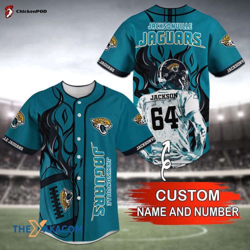 Personalized Unique Gifts Jacksonville Jaguars NFL Personalized Custom Name Number Baseball Jersey shirt