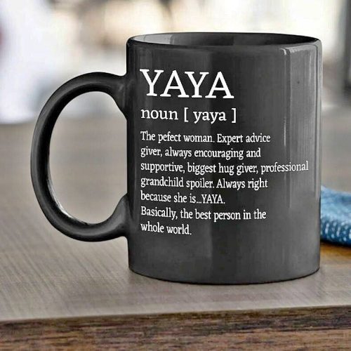 Yaya Definition Mug, Grandma Mug, Gift For Yaya, Black Coffee Mug 11oz