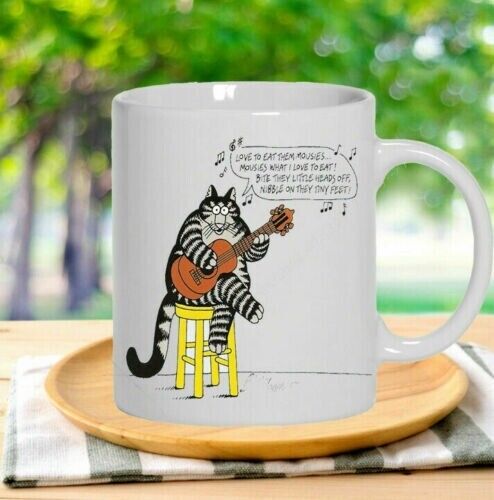 B Kliban Cat Guitar Player Men’s Coffee Mug Best Gift For Friends & Family Cup