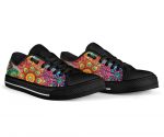 Abstract Bright Floral – Low Top Canvas Shoes