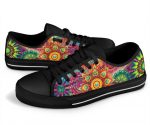 Abstract Bright Floral – Low Top Canvas Shoes